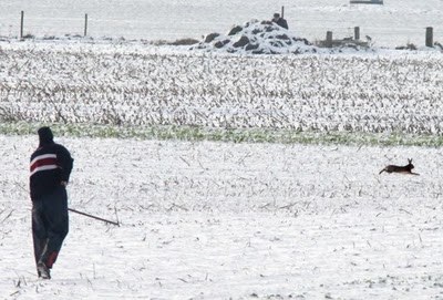 Jacht bij extreme winterse weersomstandigheden